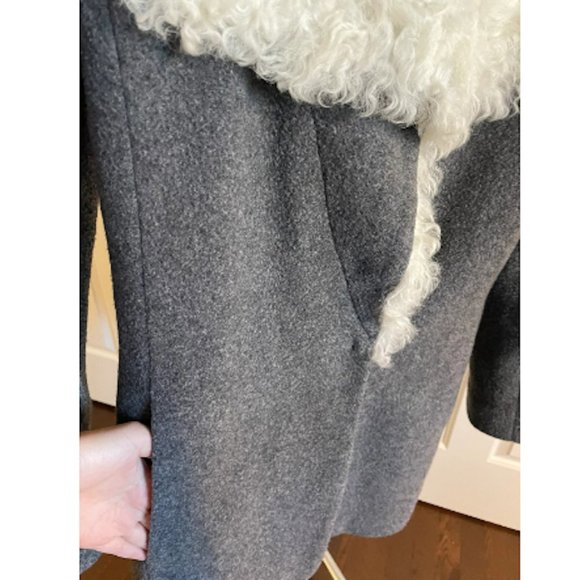 Theory Troyda Wool Shearling Collar Coat, Size S/P - Picture 5 of 6